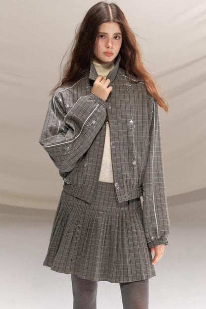 Gray Beaded Academy Jacket Set-Up