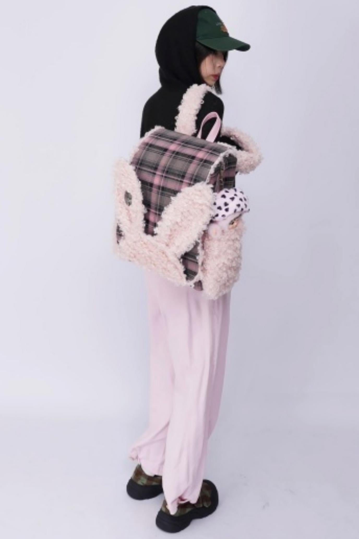 Furry Rabbit Ear Backpack