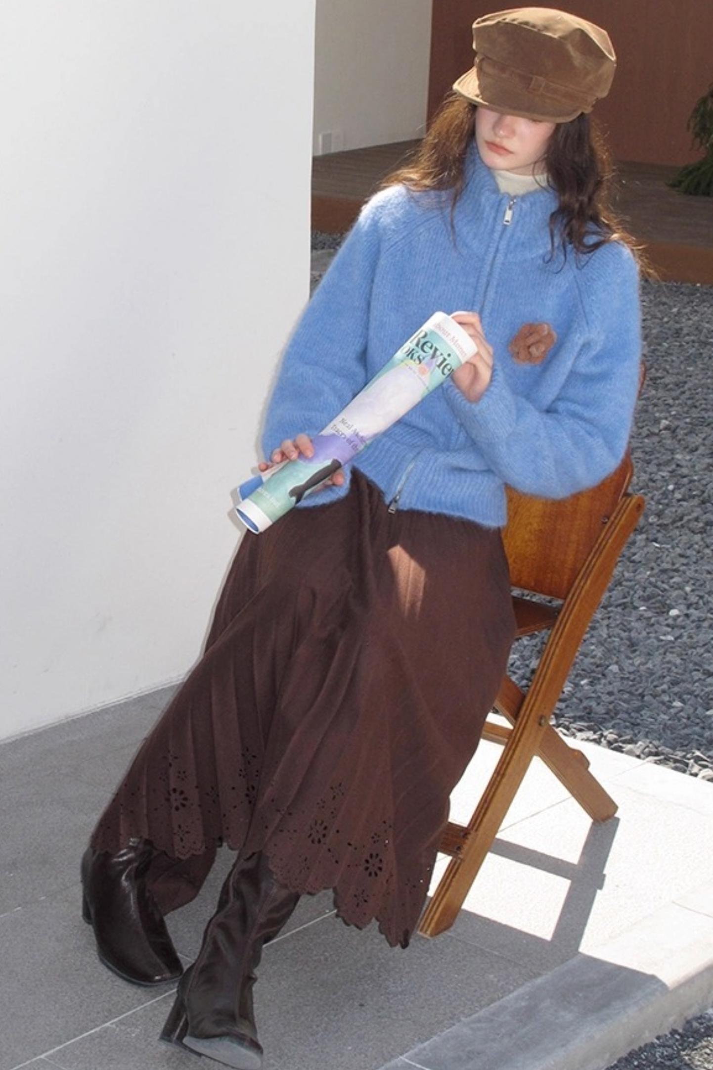 Alpaca 3D Flower Sweater