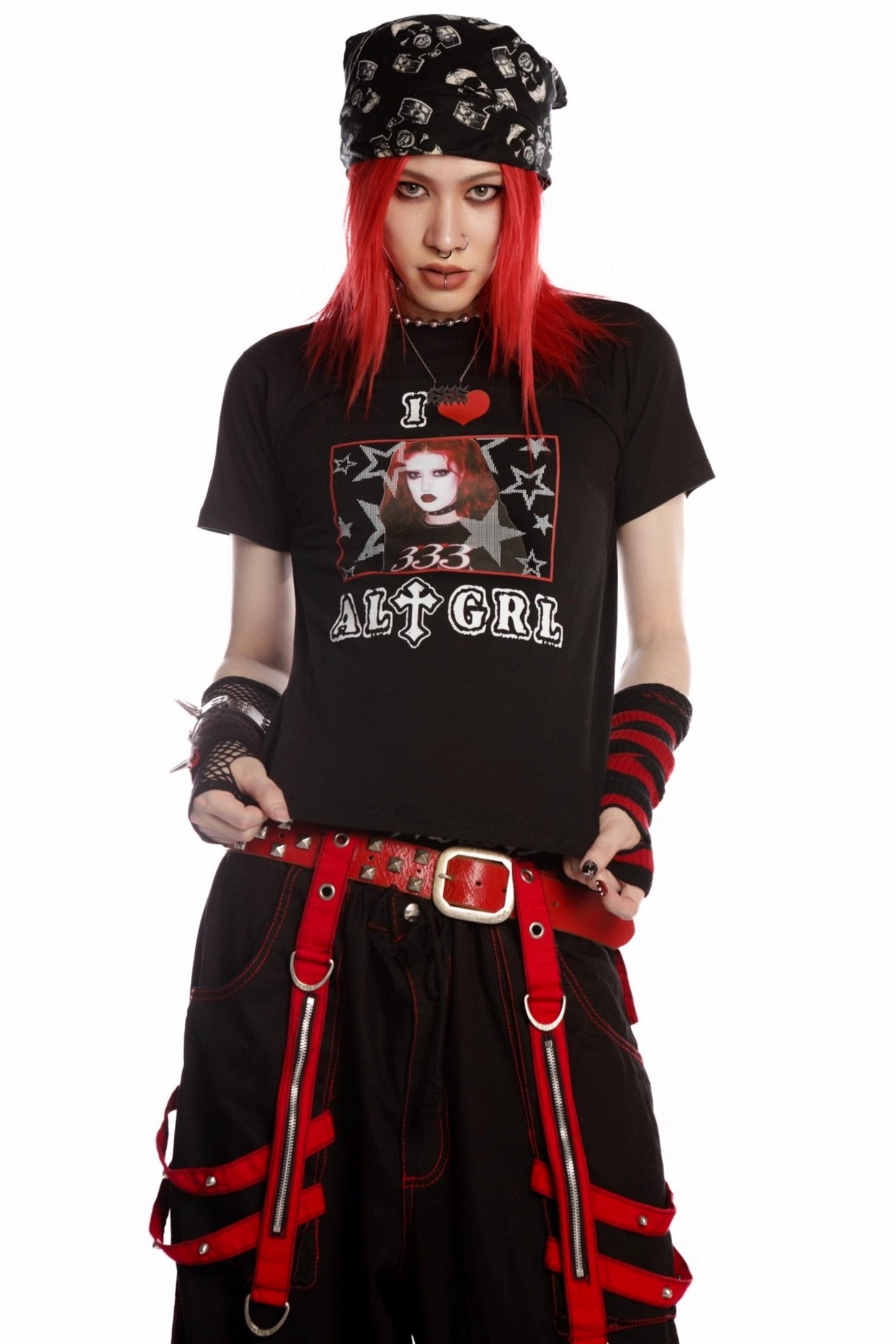 Versatile Gothic Slim Shoulder T-Shirt