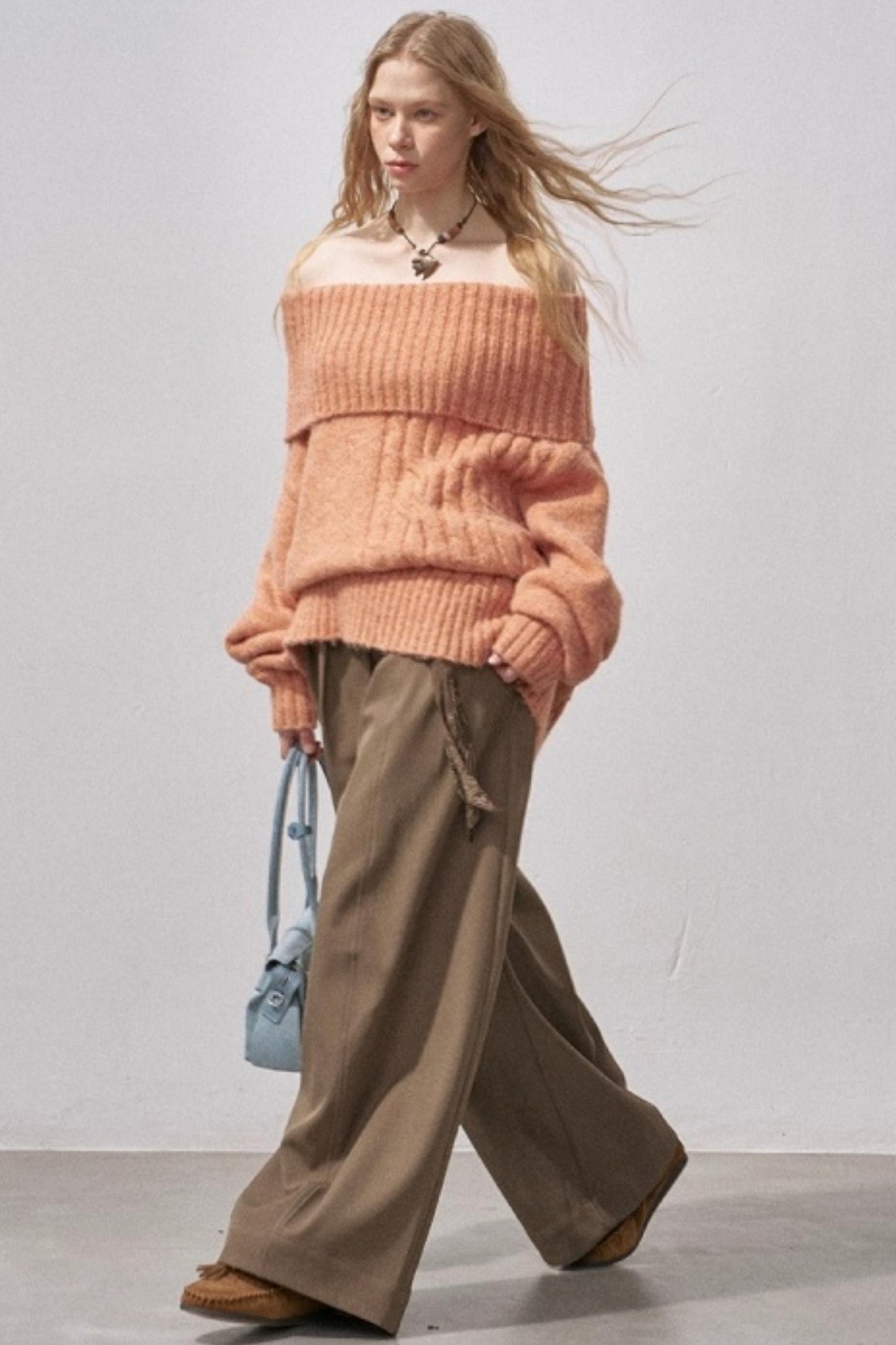 One-Shoulder Cable-Knit Sweater