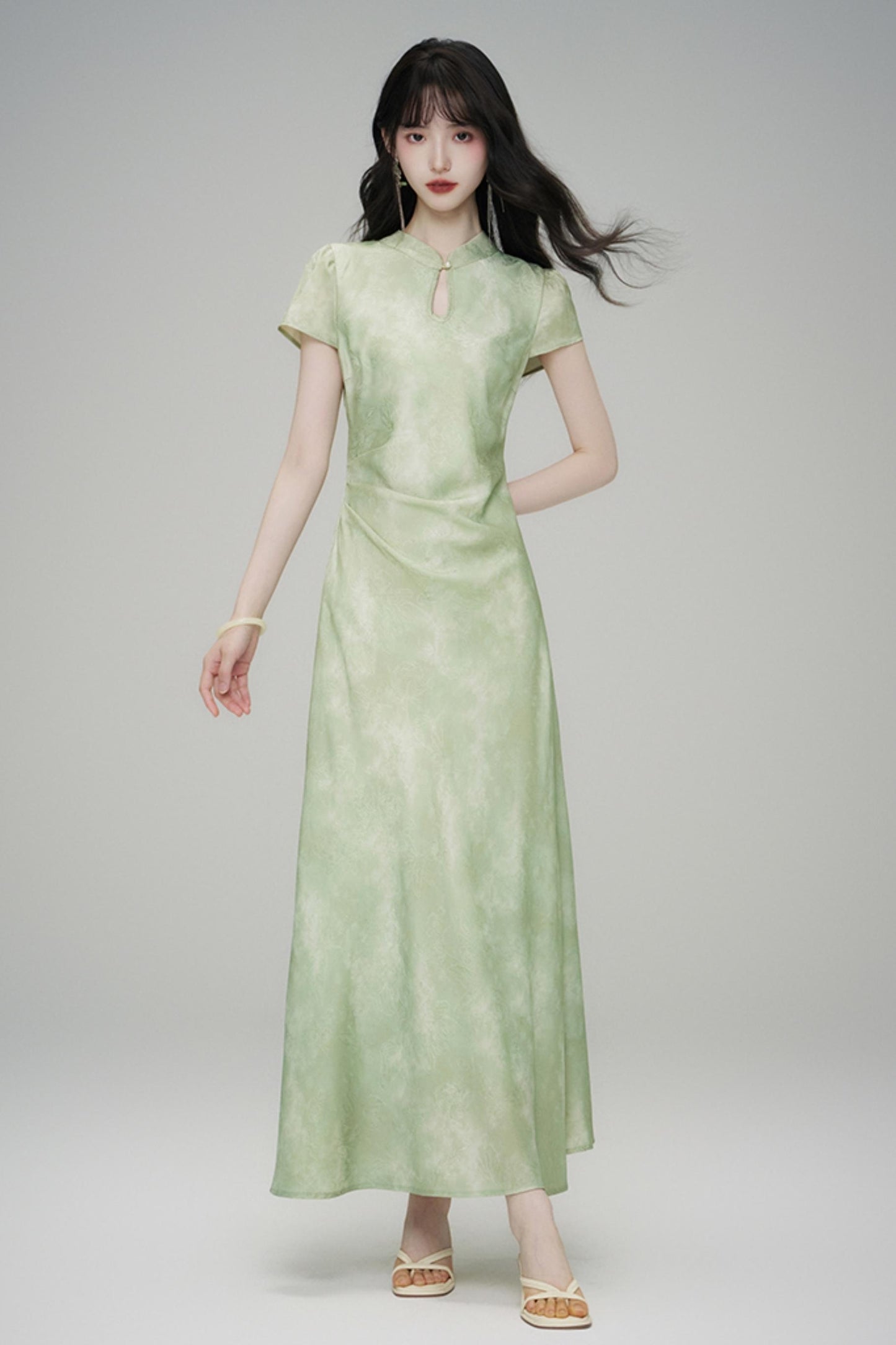Chic Jacquard Summer Cheongsam Dress