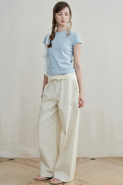 Knitted Elastic Cuffed Pants