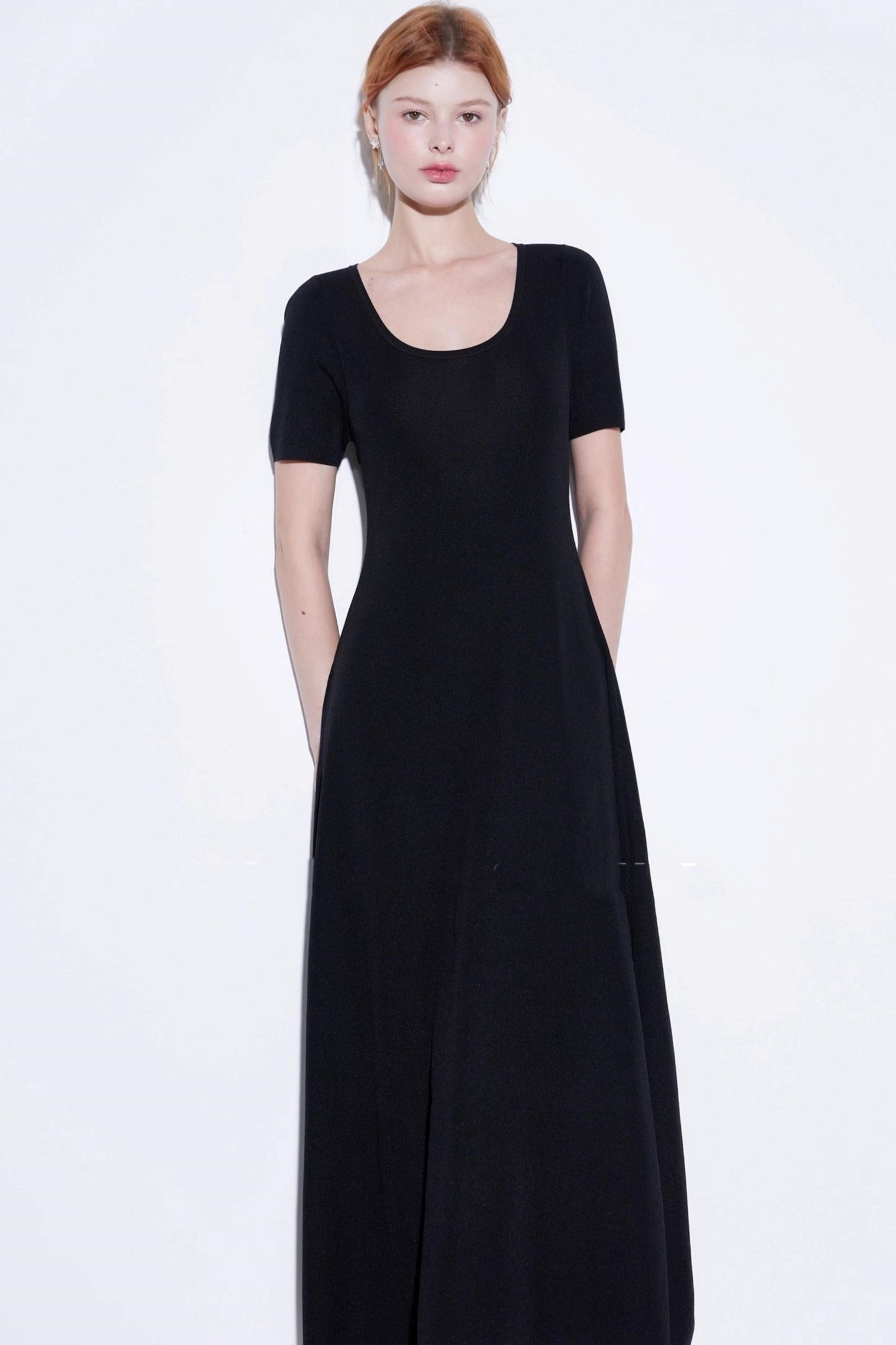 Silk U-neck Knit Dress