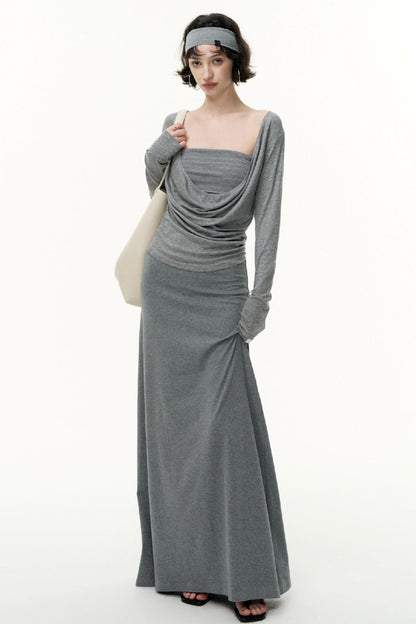 Fantasy Lyocell Collar Long-Sleeved T-Shirt