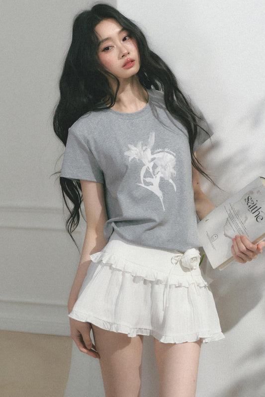 Floral Print Summer Short Sleeve Top