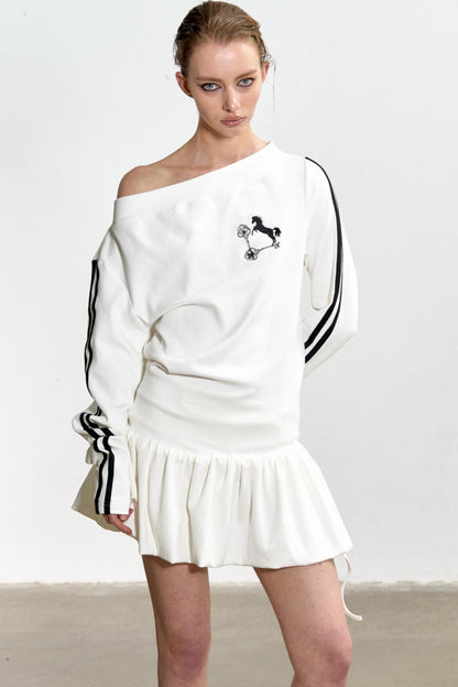 Slouchy Pleated T-Shirt Dress