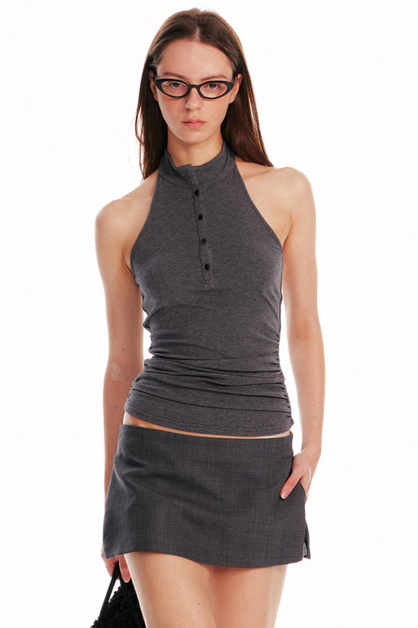 Backless Slim Henry Neck Top