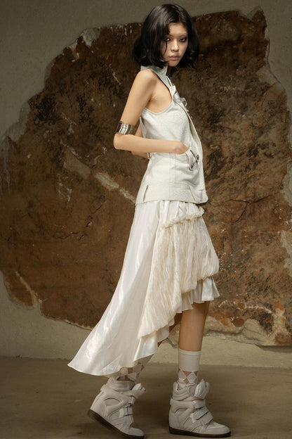 Asymmetrical Retro Tube Skirt