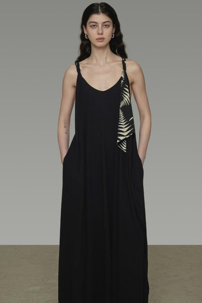 Twisted U-Neck Halter Dress