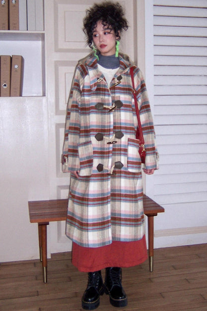 Velvet Dream Plaid Hooded Wool Jacket