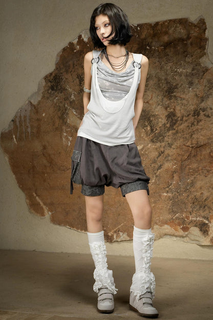 Asymmetrical Retro Sleeveless Vest