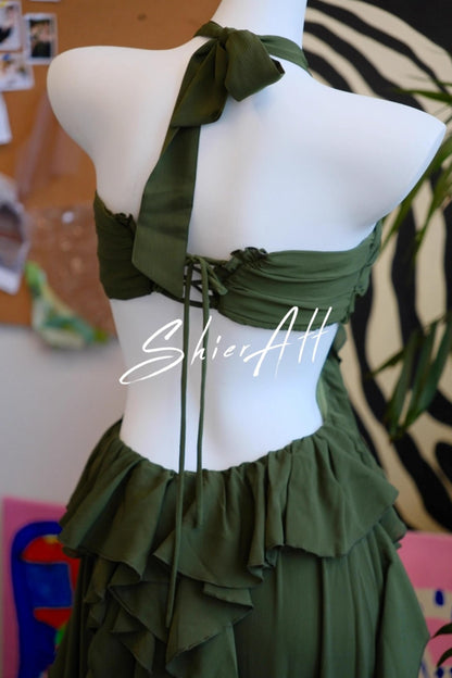 Wandering Wind Strappy Ruffled Dress