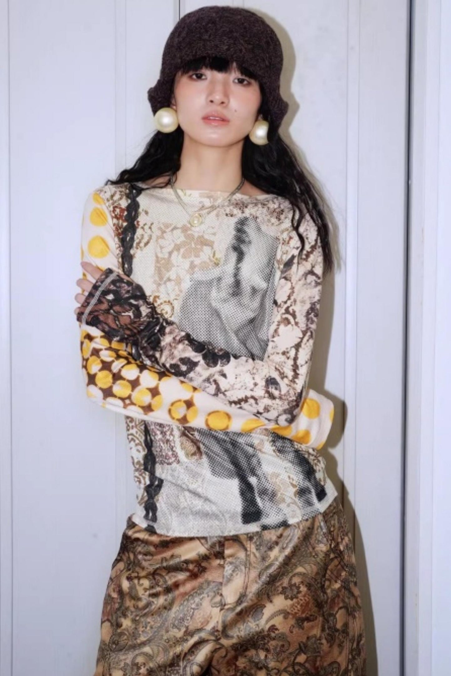 Autumn Niche Printed Sleeve Top