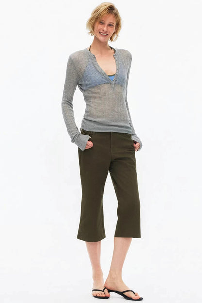 Vintage Exposed Seam Flared Capris