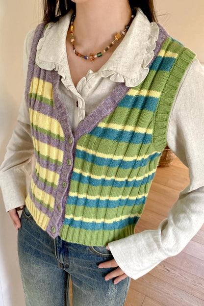 Layered Style Cardigan Vest