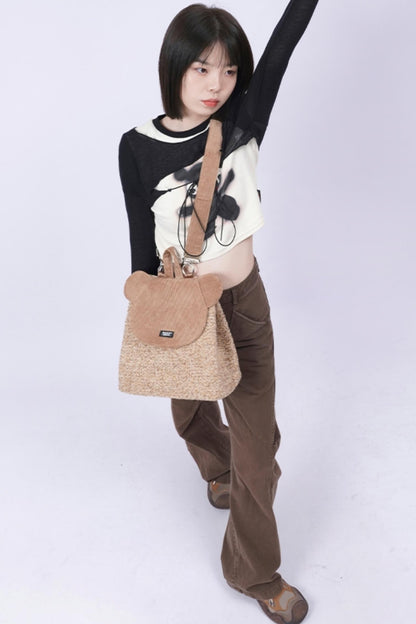 Patchwork Bear Crossbody Bag