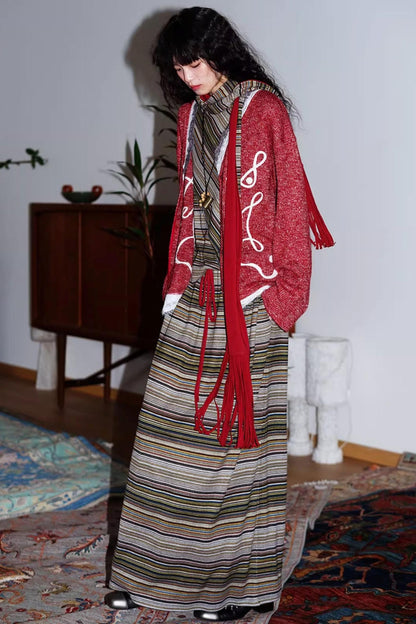 Retro Lace Knitted Cardigan