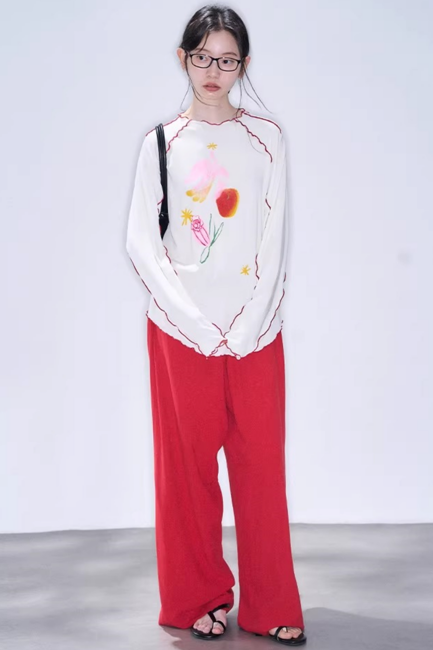 Tencel-Bluse mit Poesie-Print
