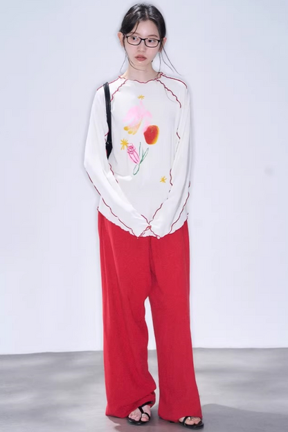 Tencel-Bluse mit Poesie-Print