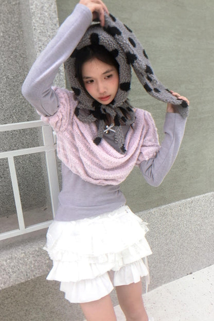 Happy Polka Dot Rabbit Ears Bow Hat