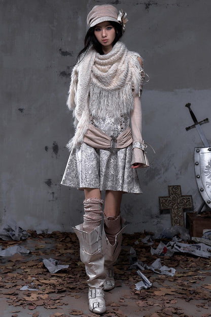 Retro Punk Patchwork Knit Dress