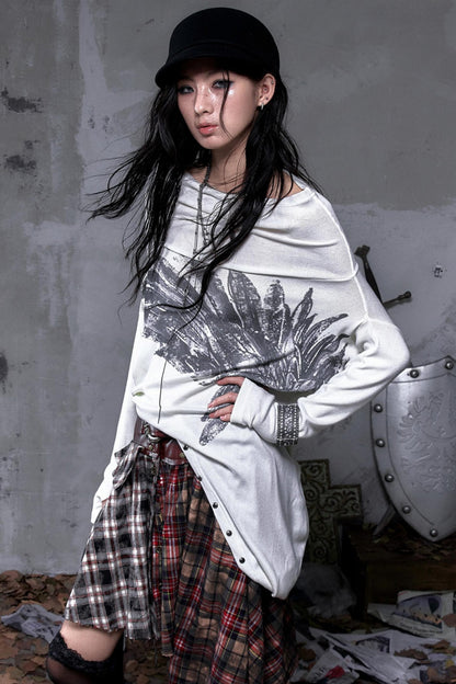 Wasteland Swing Collar Knitted Tops