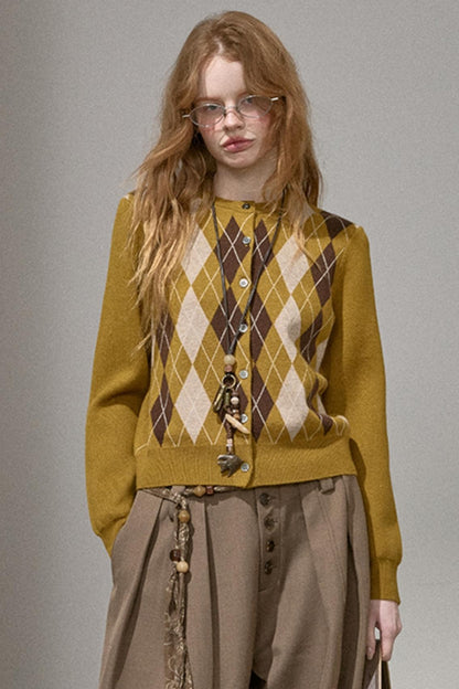 Retro Color-Blocked Knitted Top