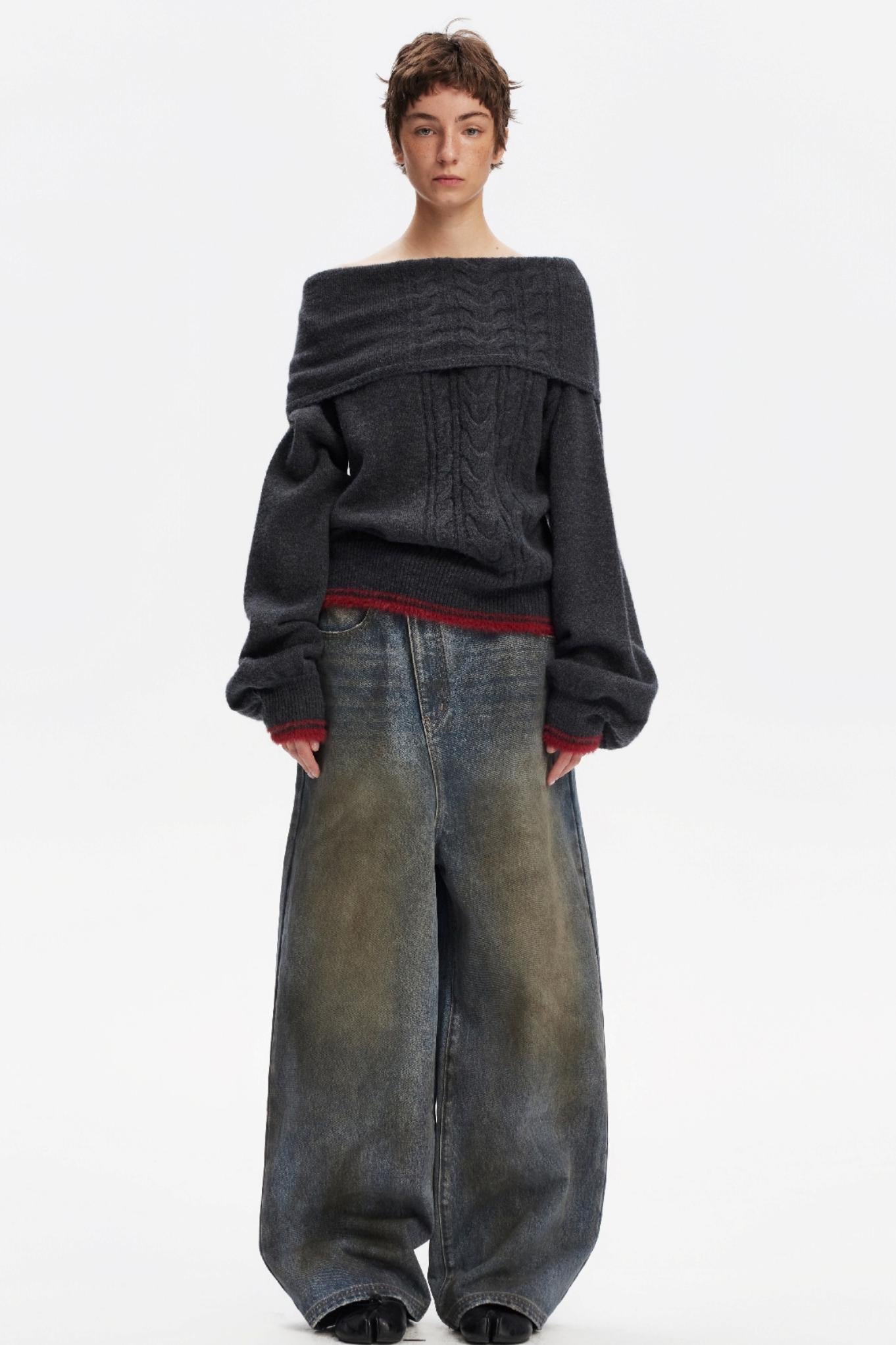 Vintage Distressed Denim Pants