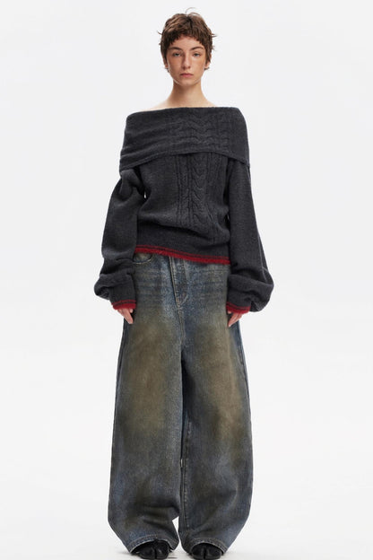 Vintage Distressed Denim Pants