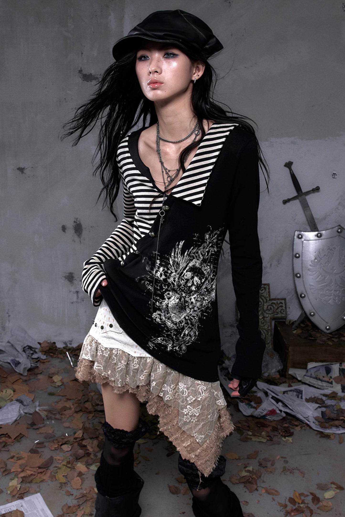 Vintage Striped Knitted Top