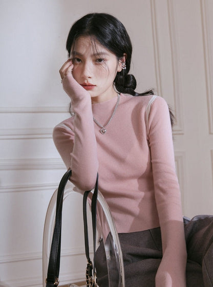 Retro Long Sleeve Wool Top