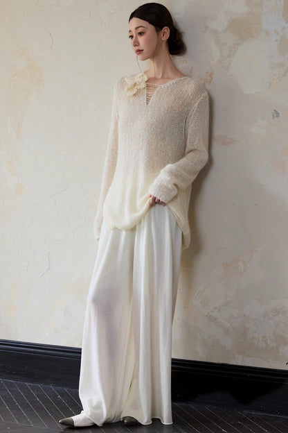 Casual Drape Wide-Leg Pants