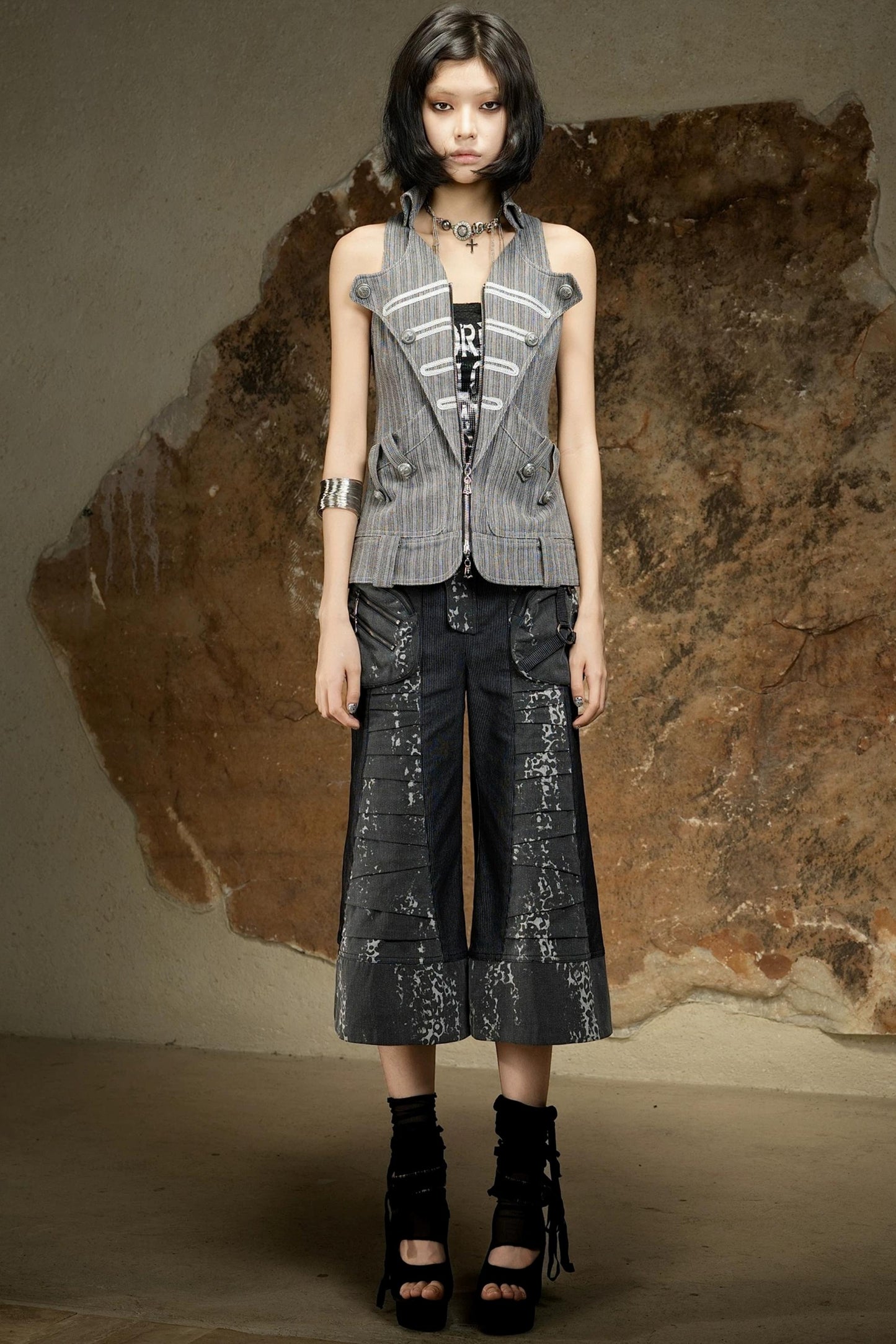 Punk Dark Flared Pants