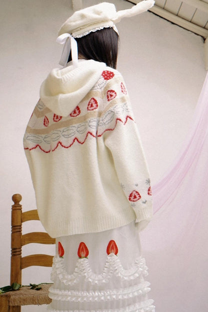 Happy Birthday Strawberry Mohair Cardigan