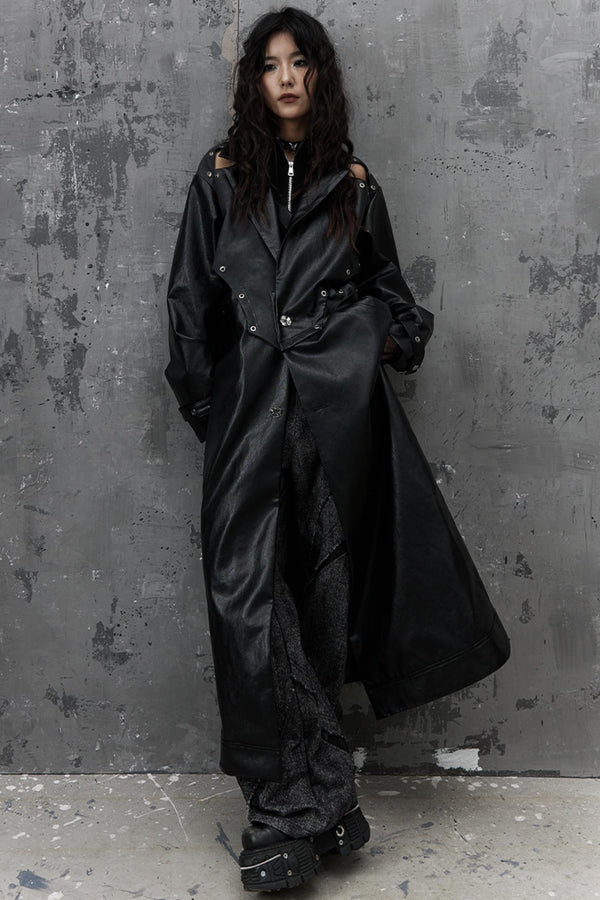 Dark Silhouette Leather Coat