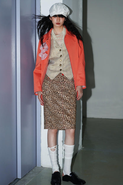 Slim Vintage Linen Layered Vest