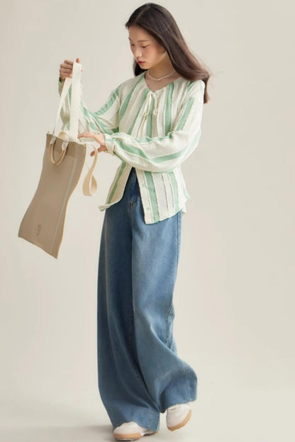 Elven Stripe Cardigan Skirt Set-Up