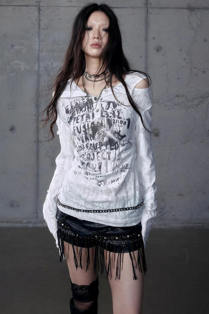 Vintage Punk Hooded Top