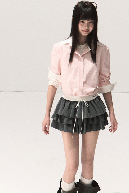 Good Weather Lace Slim Waist Long Sleeve T-Shirt