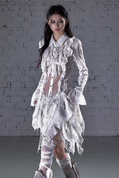 Romantic Lace Asymmetrical Dress