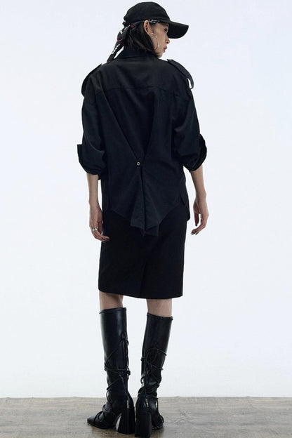 Minimalist Straight Suit Skirt