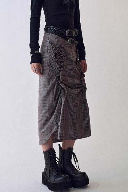 Petal Plaid Flower Shirt Set-Up