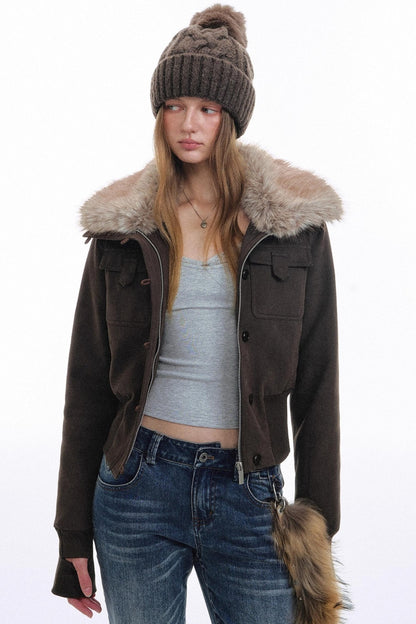 Raccoon Fur Lapel Jacket