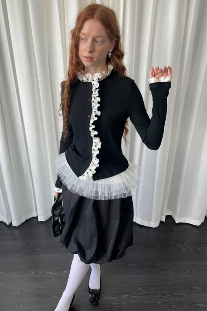 Polka Dot Lace Long Sleeve Cardigan