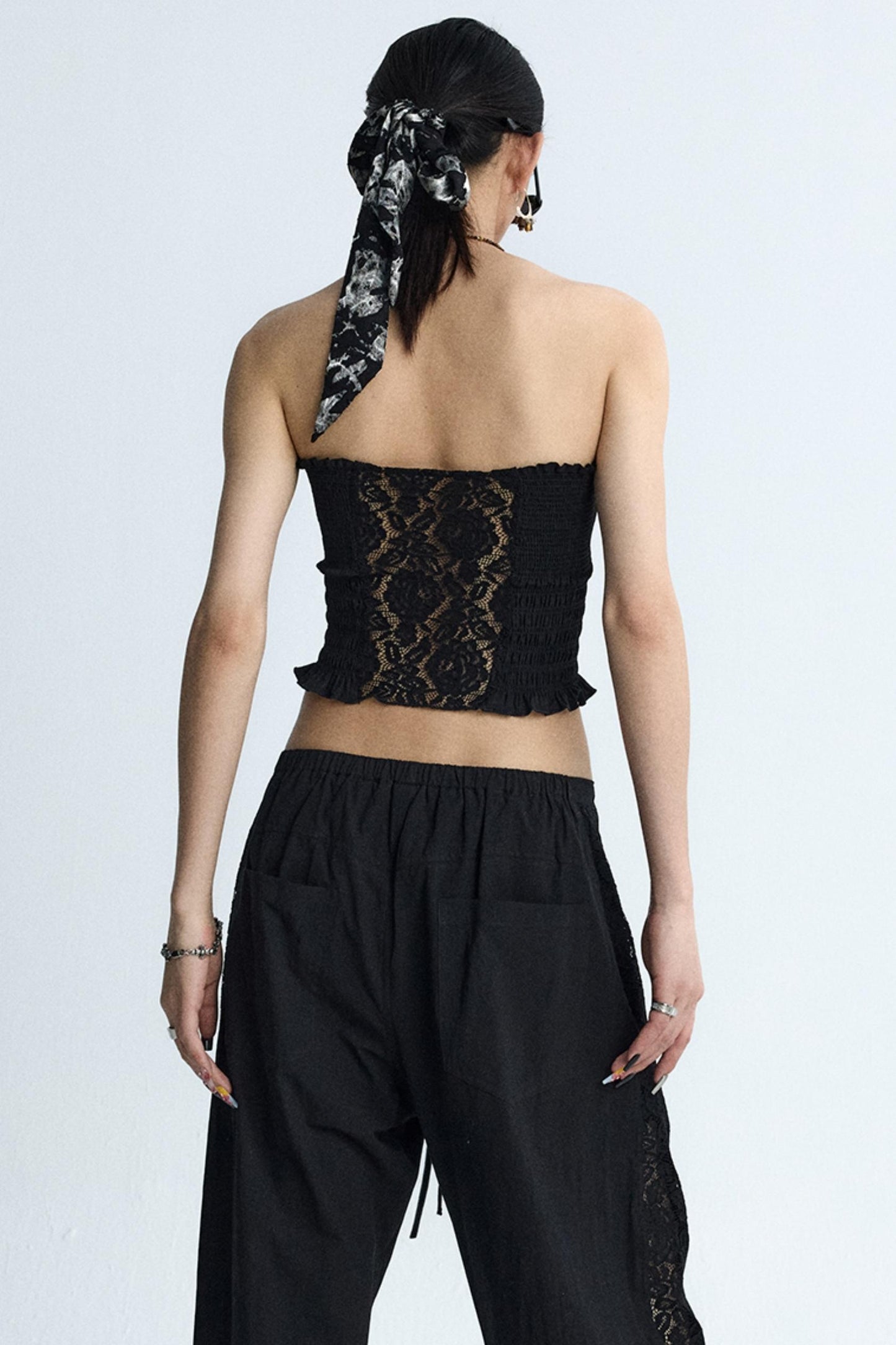 Back Lace Cut-Out Bandeau Top