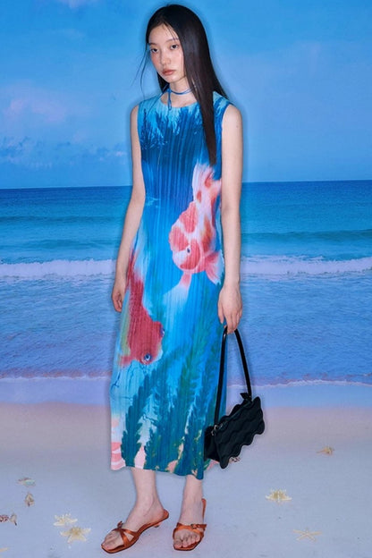 Vintage Goldfish Print Dress