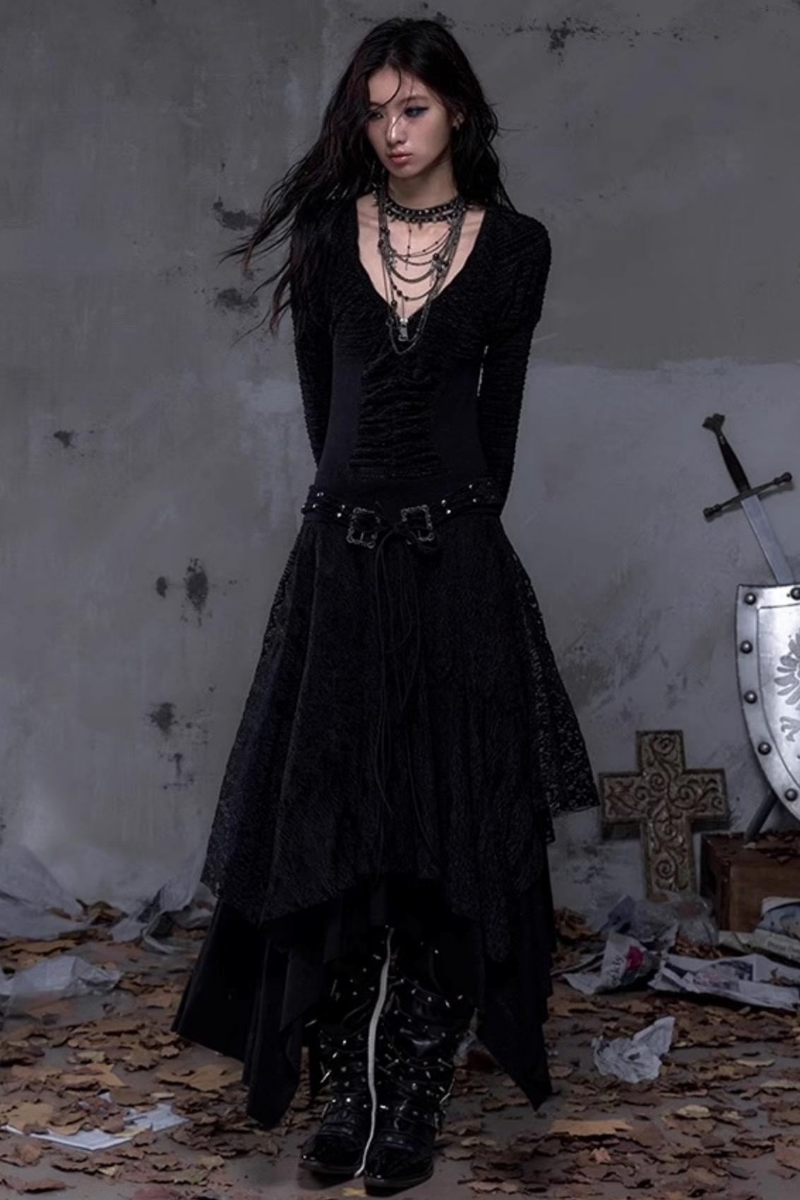 Court Dream Puff Sleeve Lace Maxi Dress