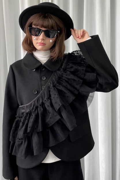 Deodorizing Mesh Lace-Up Shawl Cape