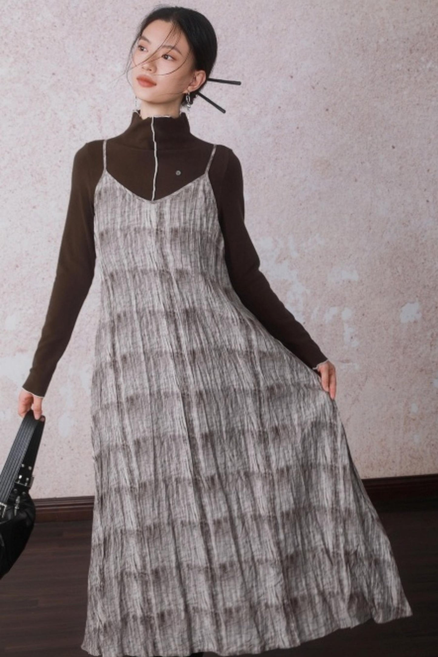 Cocoa Brown Half-Turtleneck Top